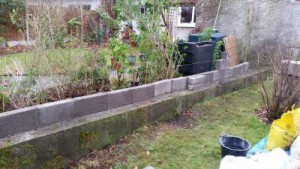 new garden wall built