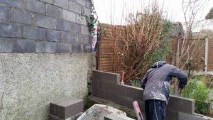 new garden wall built