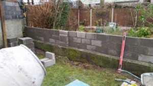 new garden wall built