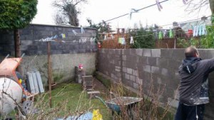 new garden wall built