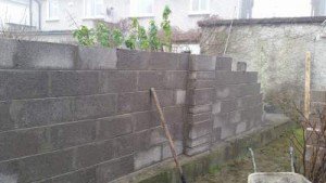 new garden wall built