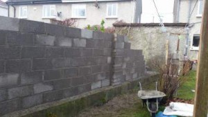 new garden wall built