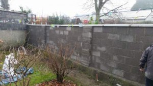 new garden wall built