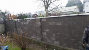 new garden wall built